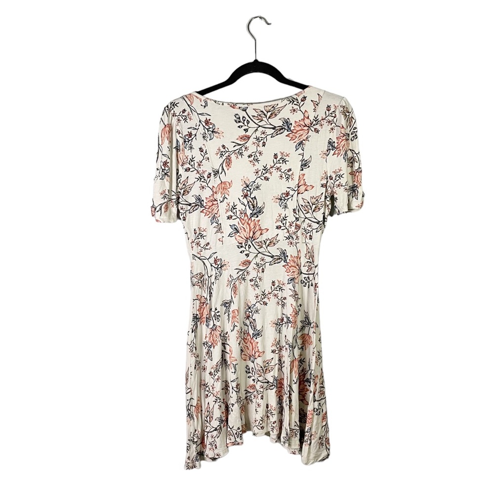American Rag Co Floral Stretchy Short Sleeve Boho V Neck Casual Dress Medium - Picture 3 of 6